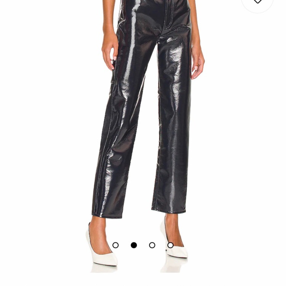 Revolve -Agolde Shadow Pant Patent Black Size 32 New with Tags-SALE! - Picture 1 of 3